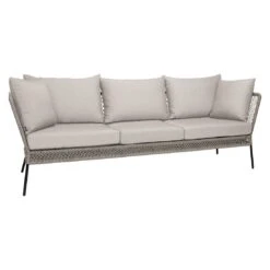 Stern Odea 3-Sitzerbank Aluminium/Rope/Polyacryl Schwarz Matt/Salt