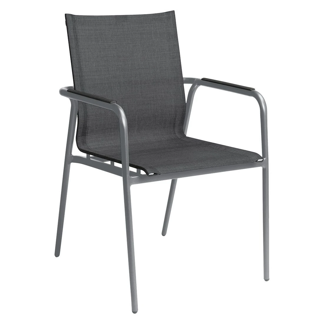 Stern Vento Stapelsessel Aluminium/Textilene Graphit/Silbergrau 1 Stern Vento Stapelsessel Aluminium/Textilene Graphit/Silbergrau