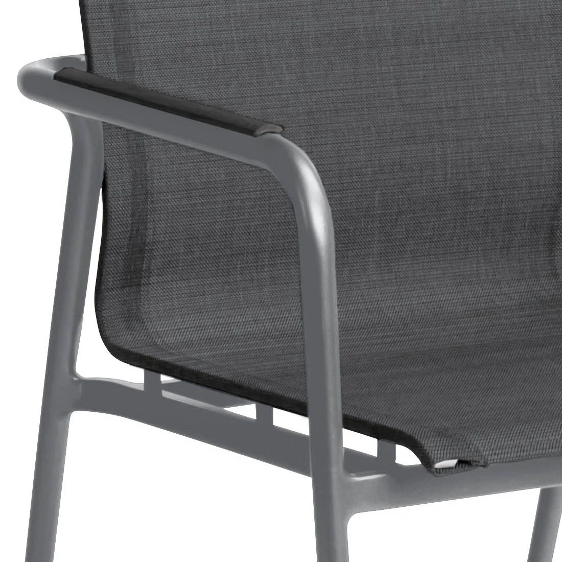 Stern Vento Stapelsessel Aluminium/Textilene Graphit/Silbergrau 2 Stern Vento Stapelsessel Aluminium/Textilene Graphit/Silbergrau – Bild 2