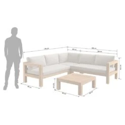 OUTLIV. Stockton Ecklounge 4-teilig Akazie/Polster Teaklook/Taupe -Gartenmobel Verkauf stockton loungeset 4tlg akazie natur taupe 10