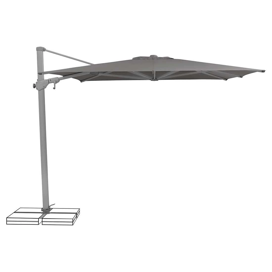 Suncomfort Varioflex Ampelschirm 300x300cm Stone Grey 1 Suncomfort Varioflex Ampelschirm 300x300cm Stone Grey