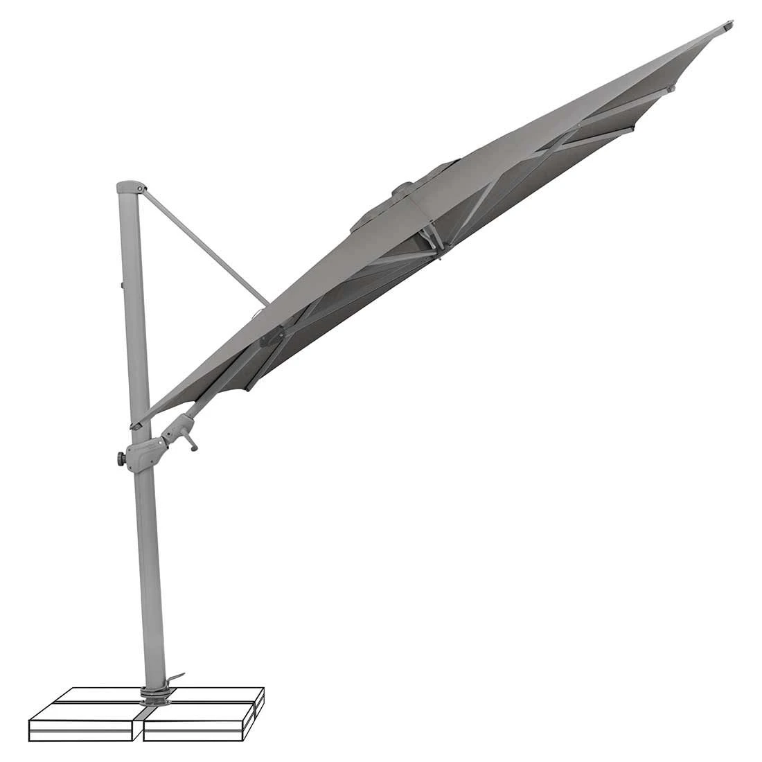 Suncomfort Varioflex Ampelschirm 300x300cm Stone Grey 2 Suncomfort Varioflex Ampelschirm 300x300cm Stone Grey – Bild 2