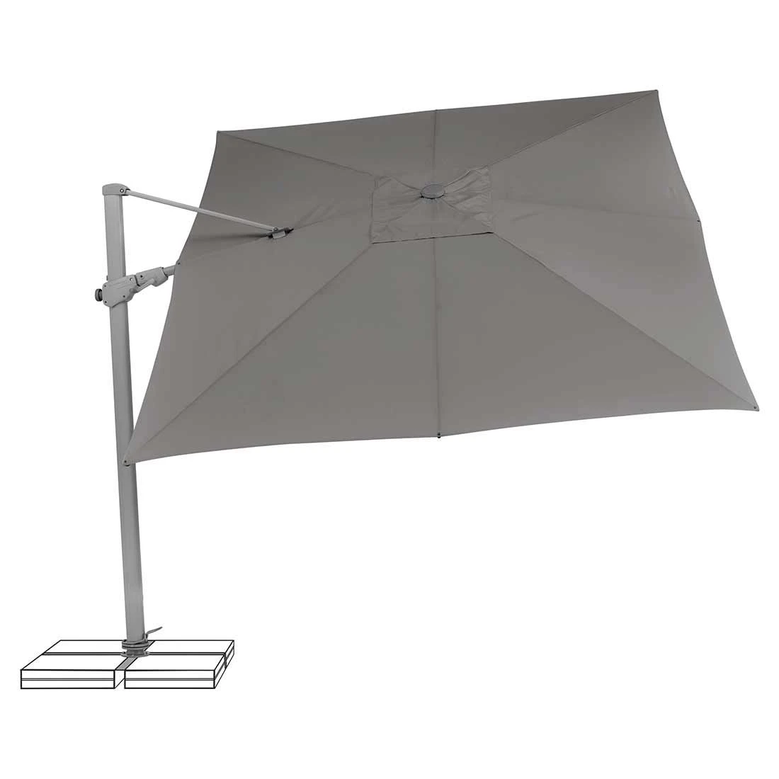 Suncomfort Varioflex Ampelschirm 300x300cm Stone Grey 4 Suncomfort Varioflex Ampelschirm 300x300cm Stone Grey – Bild 4