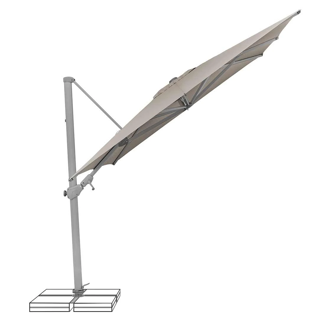 Suncomfort Varioflex Ampelschirm 330x270cm Off-Grey 2 Suncomfort Varioflex Ampelschirm 330x270cm Off-Grey – Bild 2