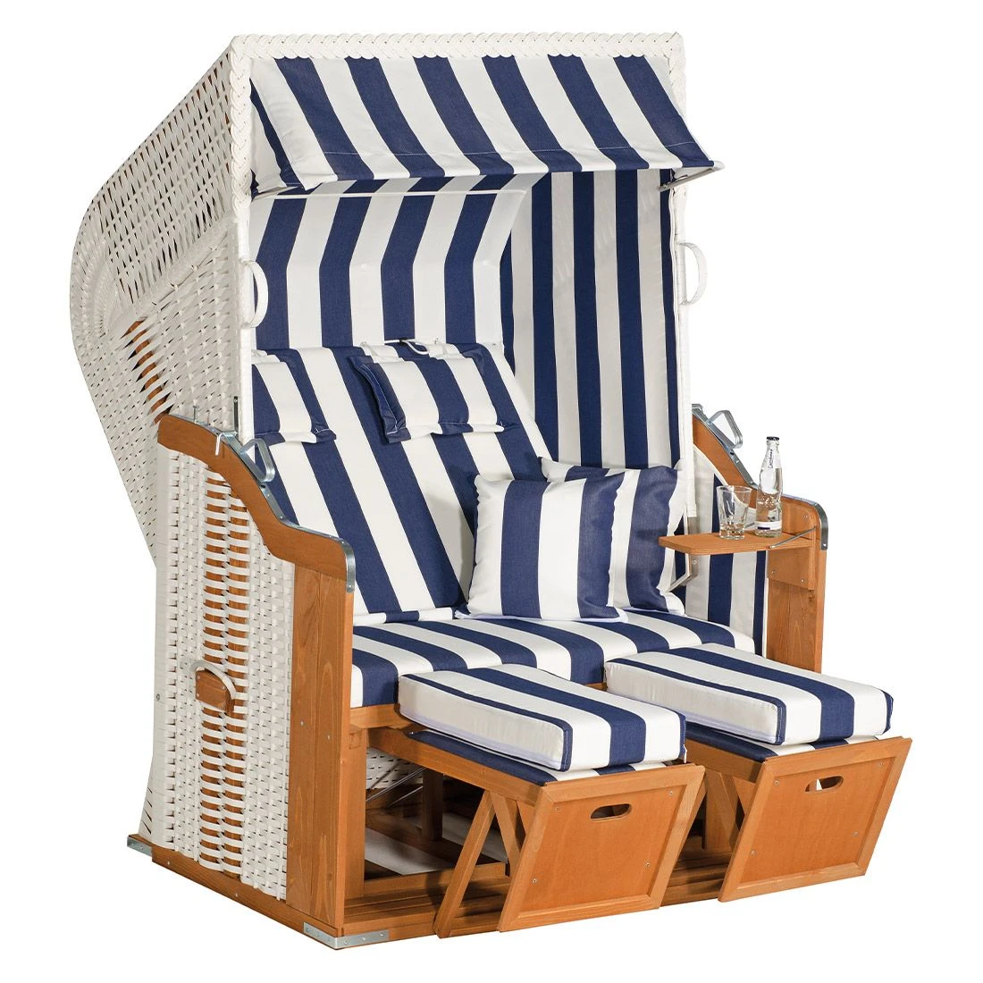 Sunny Smart Rustikal 250 Plus Strandkorb Geflecht/Fichte Weiß 1 Sunny Smart Rustikal 250 Plus Strandkorb Geflecht/Fichte Weiß