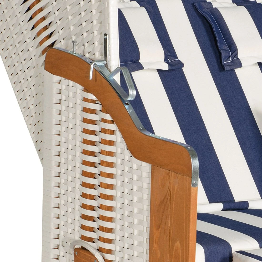 Sunny Smart Rustikal 250 Plus Strandkorb Geflecht/Fichte Weiß 3 Sunny Smart Rustikal 250 Plus Strandkorb Geflecht/Fichte Weiß – Bild 3