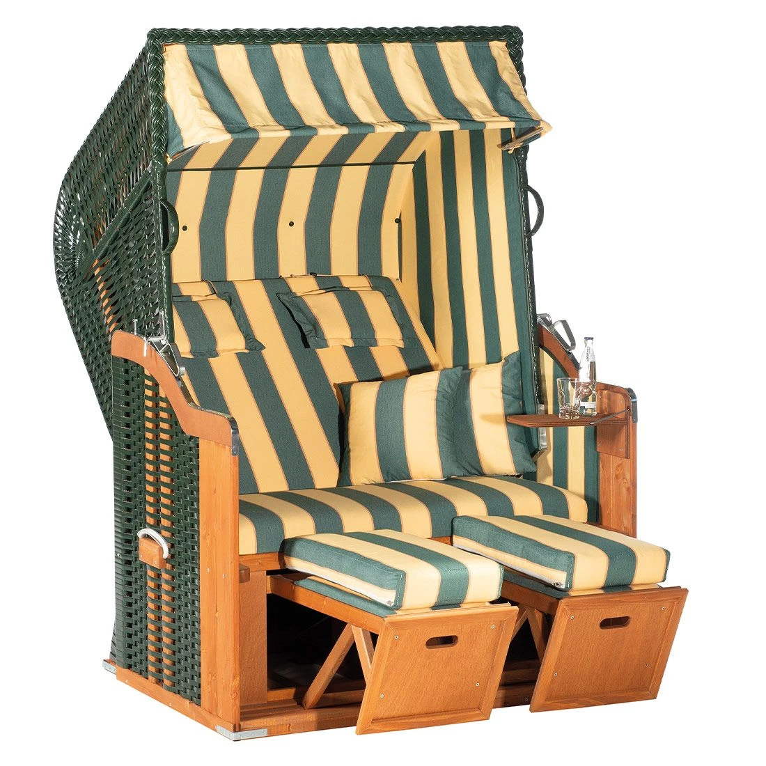 Sunny Smart Rustikal 250 Plus Strandkorb Geflecht/Fichte Grün 1 Sunny Smart Rustikal 250 Plus Strandkorb Geflecht/Fichte Grün