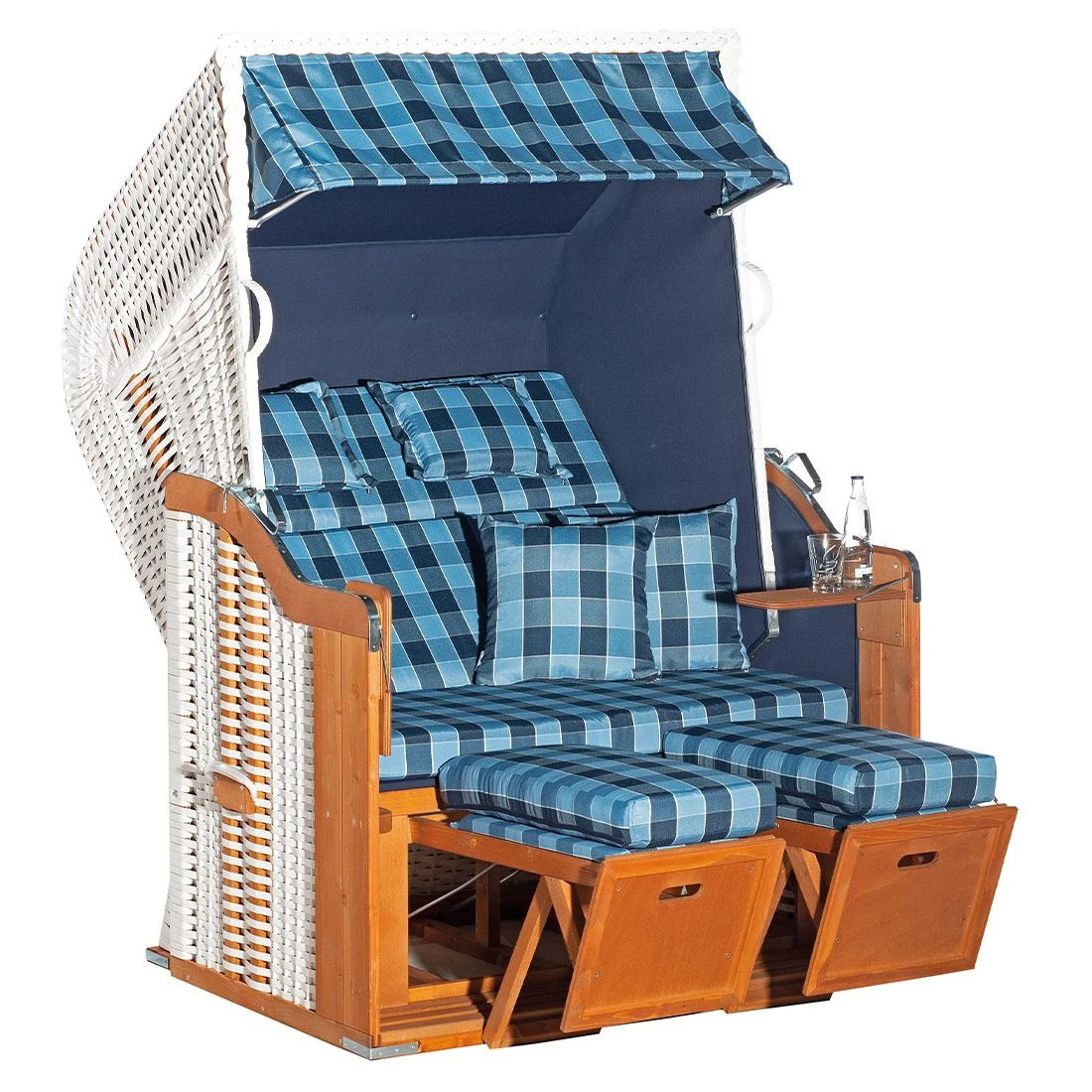 Sunny Smart Rustikal 255 Plus Strandkorb Geflecht/Fichte Weiß 1 Sunny Smart Rustikal 255 Plus Strandkorb Geflecht/Fichte Weiß