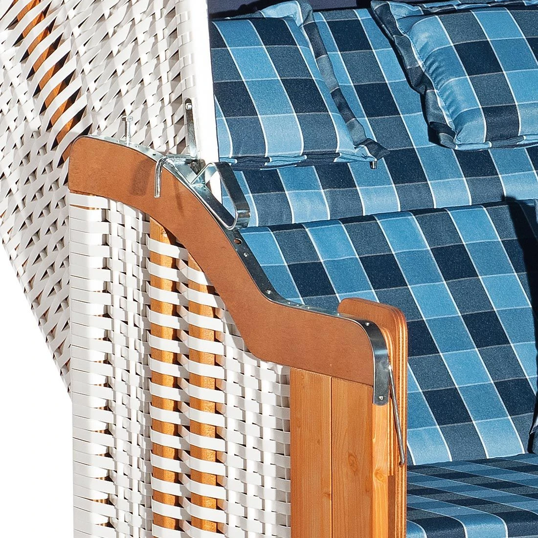 Sunny Smart Rustikal 255 Plus Strandkorb Geflecht/Fichte Weiß 3 Sunny Smart Rustikal 255 Plus Strandkorb Geflecht/Fichte Weiß – Bild 3