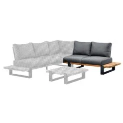 Suns Nardo Gartensofa Aluminium/Teak/Sunproof Matt Royal Grey/Blended Anthrazit