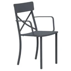 Vermobil Mogan Stapelsessel Stahl Antikgrau