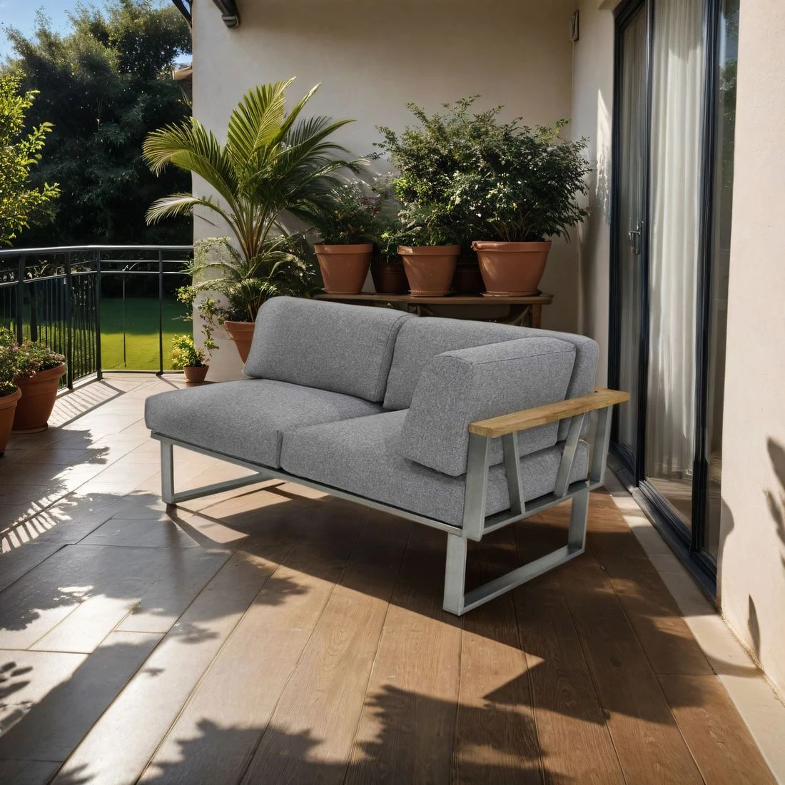 Zebra Belvedere Eck-/Endmodul Edelstahl/Olefin Edelstahl/Grau 1 Zebra Belvedere Eck-/Endmodul Edelstahl/Olefin Edelstahl/Grau