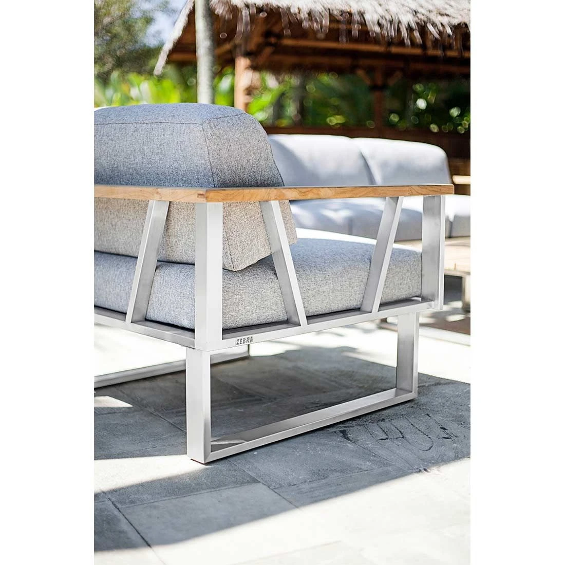 Zebra Belvedere Eck-/Endmodul Edelstahl/Olefin Edelstahl/Grau 3 Zebra Belvedere Eck-/Endmodul Edelstahl/Olefin Edelstahl/Grau – Bild 3