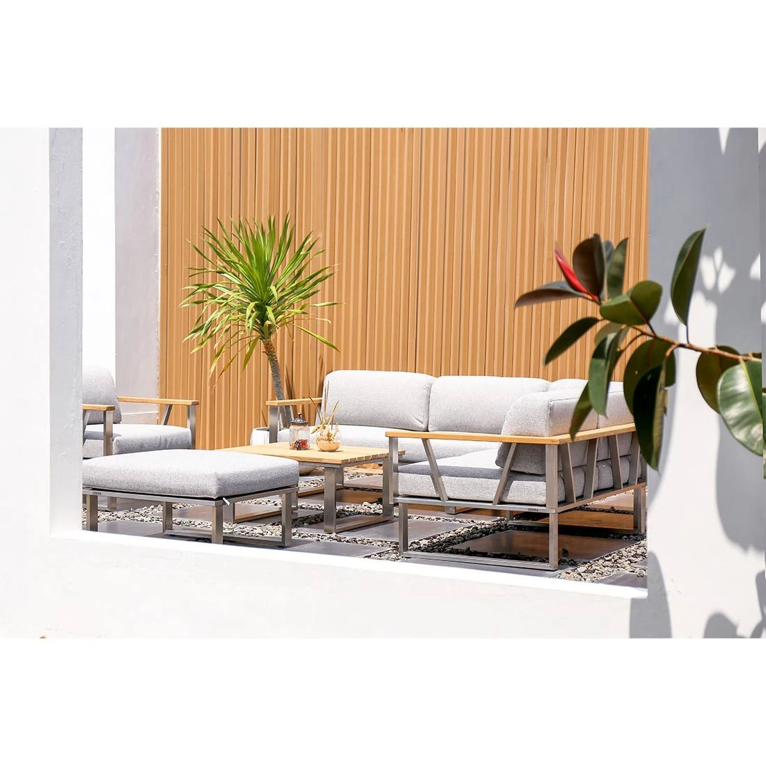 Zebra Belvedere Hocker Edelstahl/Olefin Edelstahl/Grau 4 Zebra Belvedere Hocker Edelstahl/Olefin Edelstahl/Grau – Bild 4