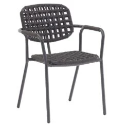 Zebra Costa Stapelsessel Aluminium/Rope Graphit/Schwarz
