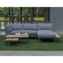 Zebra Hudson Ecklounge 4-tlg. Edelstahl/Tuvatextil Graphit