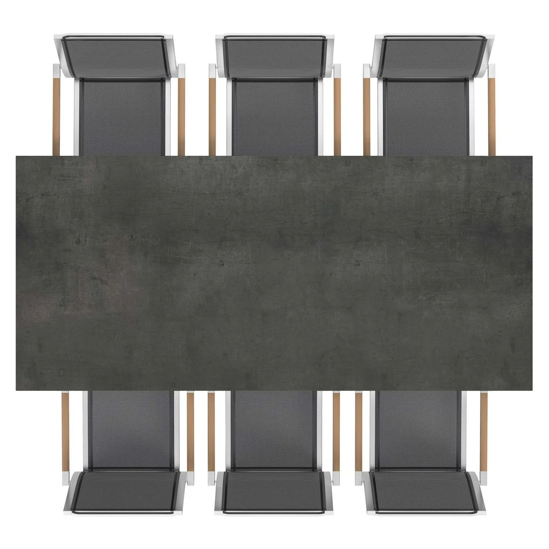 Zebra One Gartenmöbelset 7-tlg. Mit Tisch 220x100 Cm Silber/Zement Dunkel 5 Zebra One Gartenmöbelset 7-tlg. Mit Tisch 220x100 Cm Silber/Zement Dunkel – Bild 5