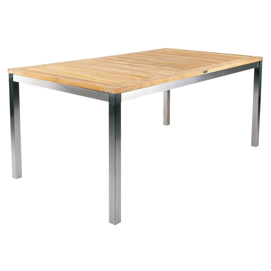 Zebra Opus Gartentisch 210x100cm Edelstahl/Teak Silber/Natur 1 Zebra Opus Gartentisch 210x100cm Edelstahl/Teak Silber/Natur
