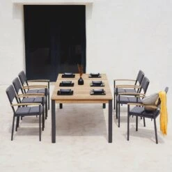 Zebra Quadux Gartenmöbel-Set 7-tlg. Tisch 220x100cm Graphit/Turmalin Grey -Gartenmobel Verkauf zebra quadux gartenmoebel set 7 tlg tisch 220x100cm 1467535 4